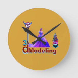 Beauty Cinderella 3D Modelling - Round Clock