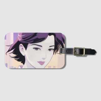 Beauty Close Up Makeup City Woman Luggage Tag