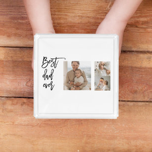 Beauty Collage Photo Best Dad Ever Gift Acrylic Tray