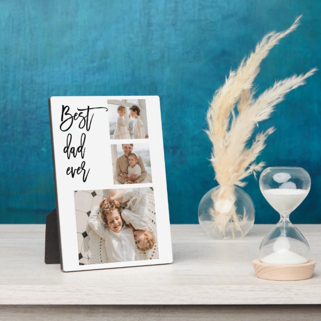 Beauty Collage Photo Best Dad Ever Gift Plaque (Side)