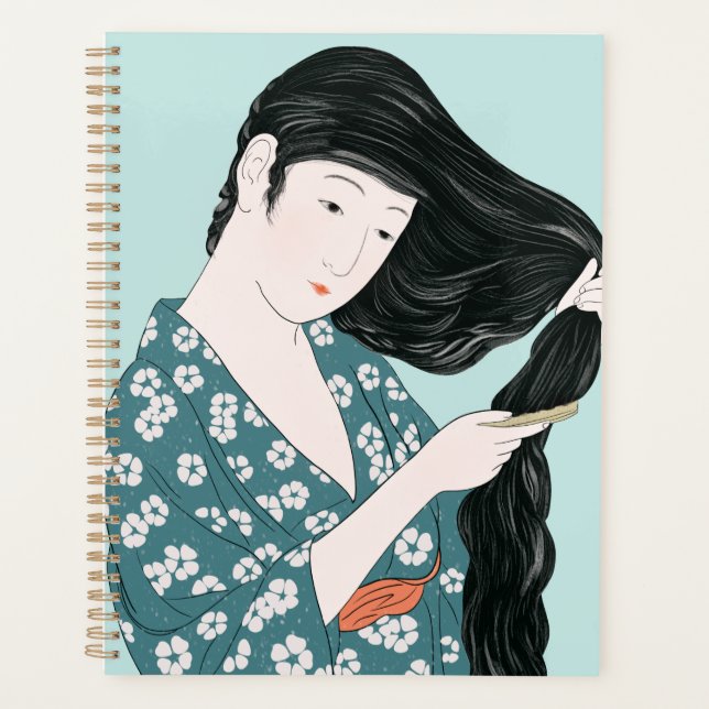 Beauty Combing her Hair 1920 by Hashiguchi Goyo  Planner (Front)