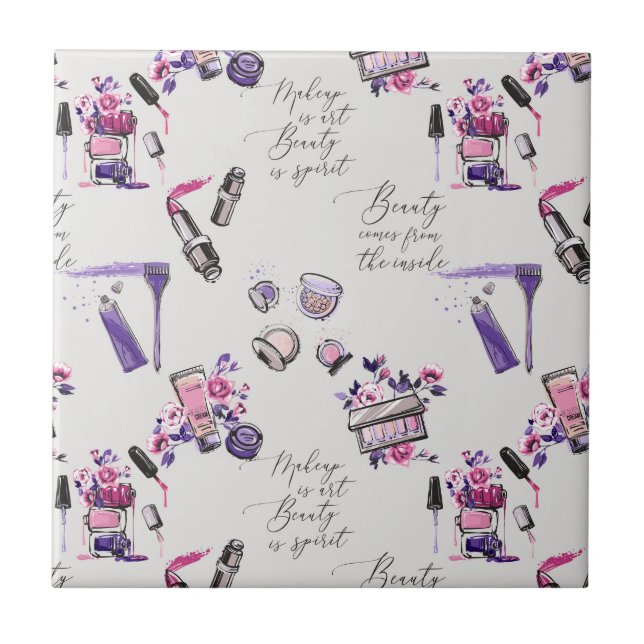 Beauty Comes From The Inside Pattern Ceramic Tile (Front)