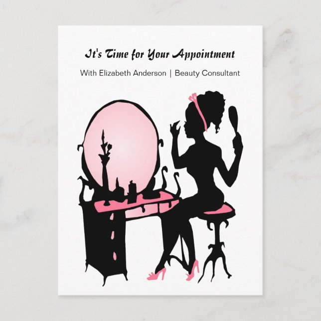 Beauty Consultant Appointment Reminder Postcard (Front)