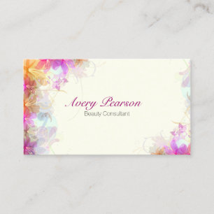 Beauty Consultant Style Fashion Delicate Floral Business Card