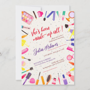 Beauty Cosmetic Hair Style Make-up Bridal Shower Invitation