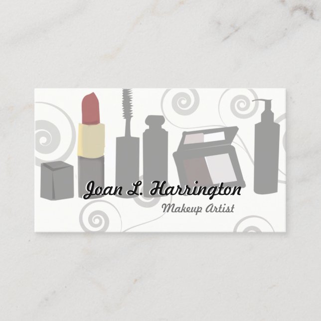 Beauty Cream Eye Shadow Modern Makeup Artist Business Card (Front)