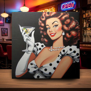 Beauty Drink Pin Up Ceramic Tile