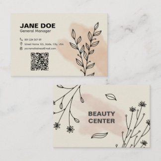 Beauty Elegant Editable QR Business Card
