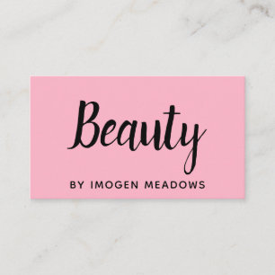 Beauty Esthetician Script Calligraphy Pink Business Card