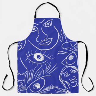 Beauty face: one-line drawing. apron