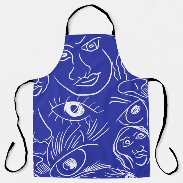 Beauty face: one-line drawing. apron (Front)