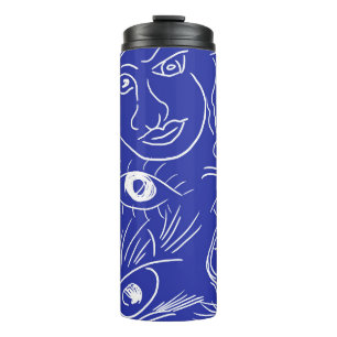 Beauty face: one-line drawing. thermal tumbler