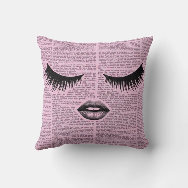 Beauty Fashion Art Pink Throw Pillow (Back)