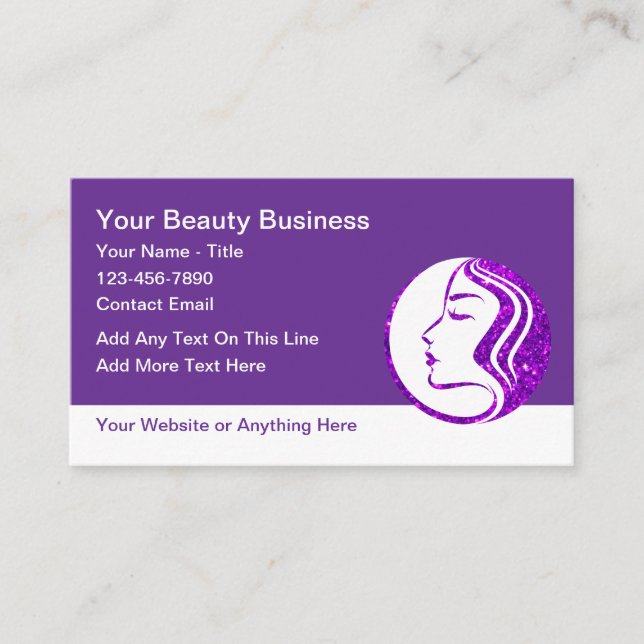 Beauty Fashion Makeup Business Cards (Front)