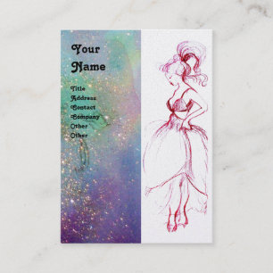 BEAUTY FASHION ,red pink blue green white pearl Business Card