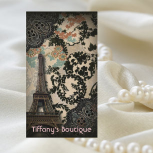 beauty fashion salon vintage paris eiffel tower business card
