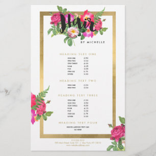 Beauty Florals Hair Stylist White Flyer