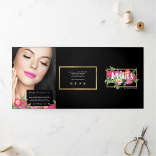 Beauty Florals Lash Extensions Black Brochure