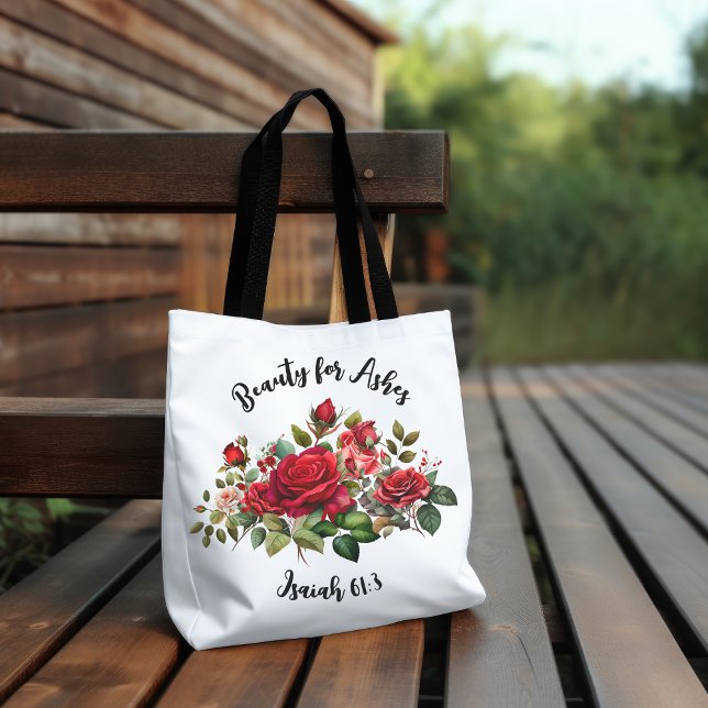 Beauty for Ashes, Floral Rose Women's Tote Bag (Creator Uploaded)
