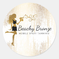 Beauty Girl Gold Bronze Rain Pattern Spray Tanning