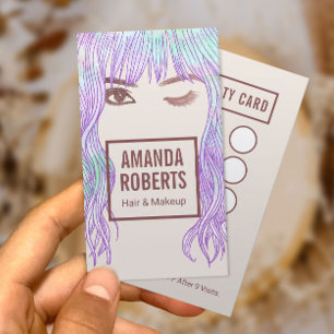 Beauty Girl Makeup Artist & Hair Salon Loyalty Card