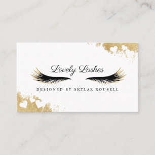 Beauty Gold Dusted Mascara Eye Lashes Luxurious Business Card