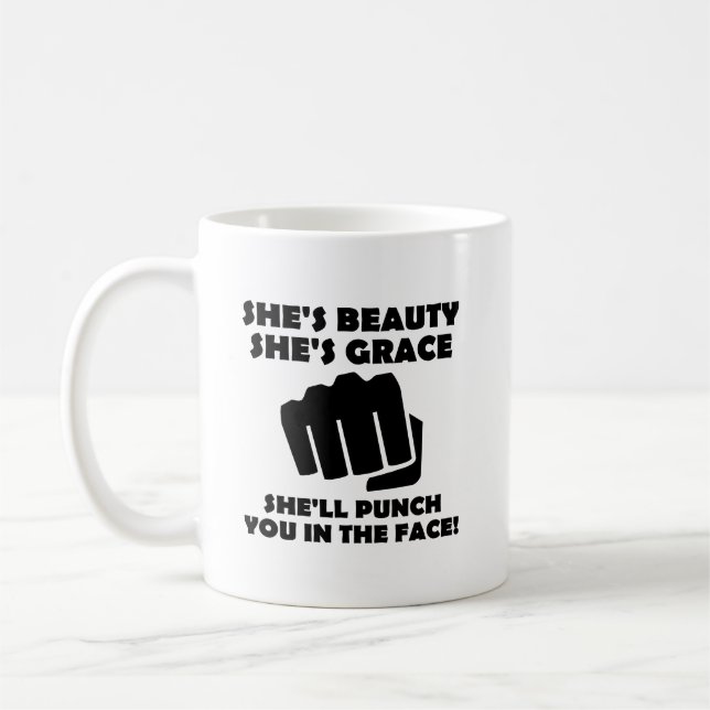 Beauty Grace Punch Funny Mug (Left)