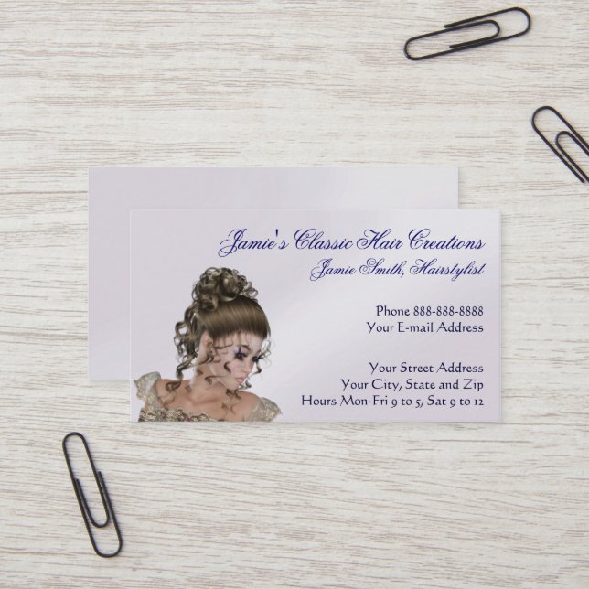 Beauty Hair Dresser Salon Business Card (Front/Back In Situ)