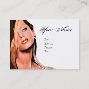BEAUTY, HAIR, MAKE UP ARTIST,Monogram Black White Business Card