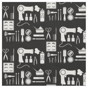 Beauty Hair Salon Tools Cute Black White Fabric