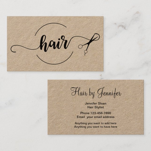 Beauty Hairdresser Stylish Design Business Card (Front/Back)