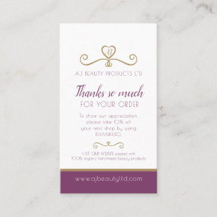 Beauty health company photo promo repeat customer business card