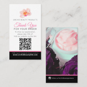 Beauty health company photo repeat business QR  Business Card