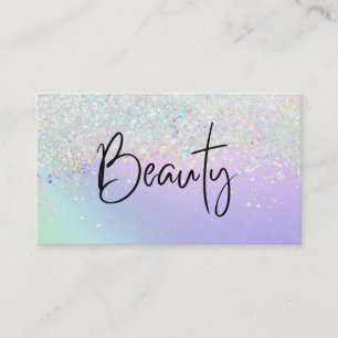 *~* BEAUTY  Hologram Holograph Rainbow Glitter Business Card