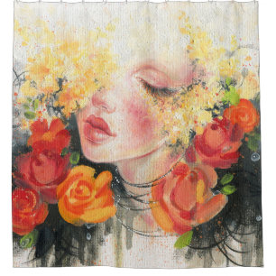 Beauty in Blossoms: Oil Painting Elegance Shower Curtain