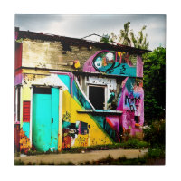 Beauty in Destruction Colourful Graffiti Abandone