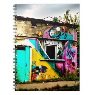Beauty in Destruction  Colourful Graffiti Abandone Notebook