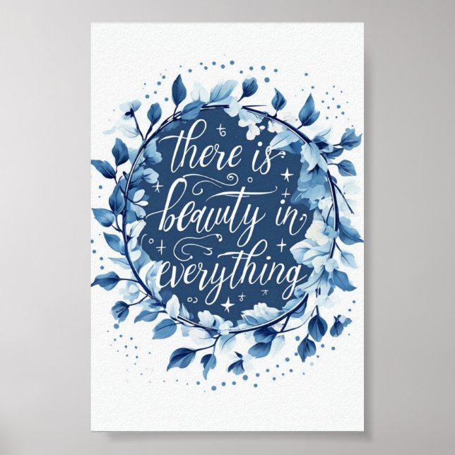 Beauty in everything quote typography wall art (Front)
