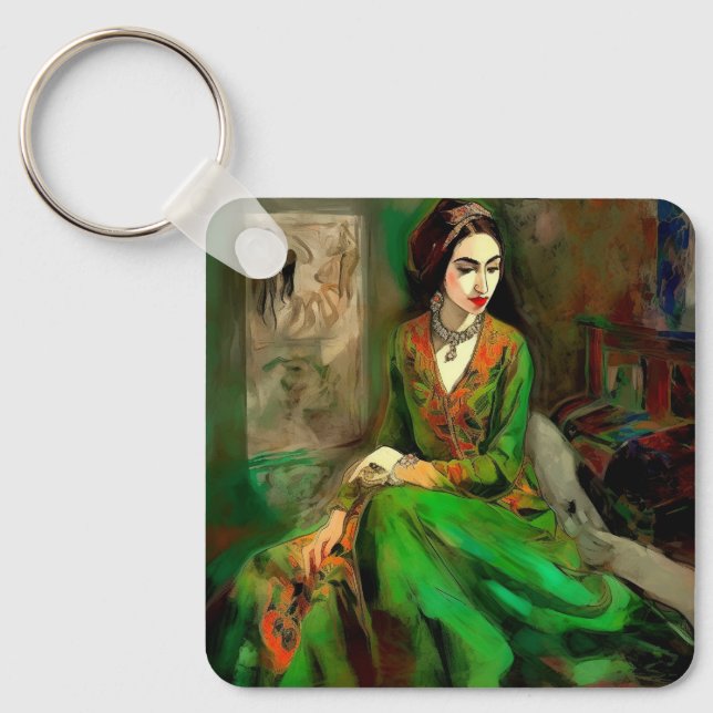 Beauty in Green  Key Ring (Front)