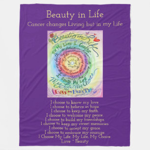Beauty in Life Cancer Poem Chemo Fleece Blanket