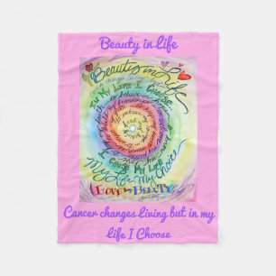 Beauty in Life Cancer Poem Soft Fleece Blankets