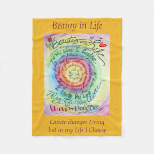 Beauty in Life Cancer Poem Soft Fleece Blankets