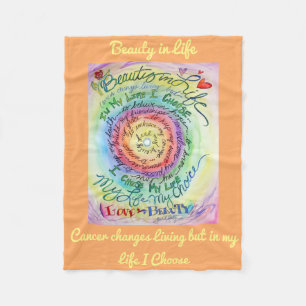 Beauty in Life Cancer Poem Soft Fleece Blankets