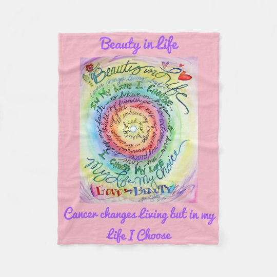 Beauty in Life Cancer Poem Soft Fleece Blankets