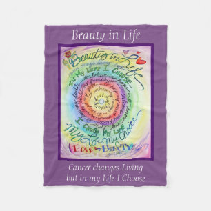 Beauty in Life Cancer Poem Soft Fleece Blankets