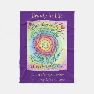 Beauty in Life Cancer Poem Soft Fleece Blankets