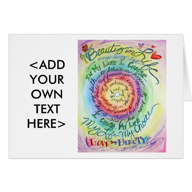 Beauty in Life Rounded Rainbow Card (Front Horizontal)