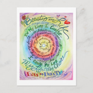 Beauty in Life Rounded Rainbow Postcard