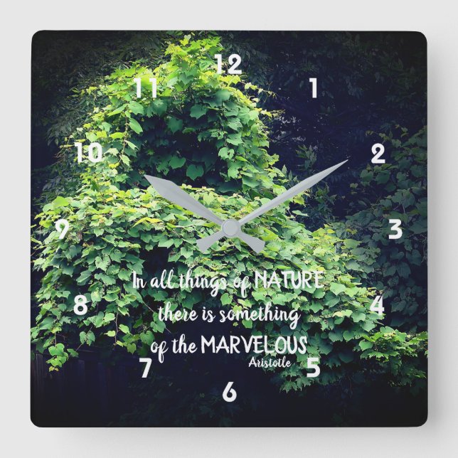 Beauty In Nature Vines Inspirational Quote  Square Wall Clock (Front)