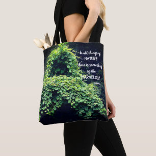 Beauty In Nature Vines Inspirational Quote  Tote Bag